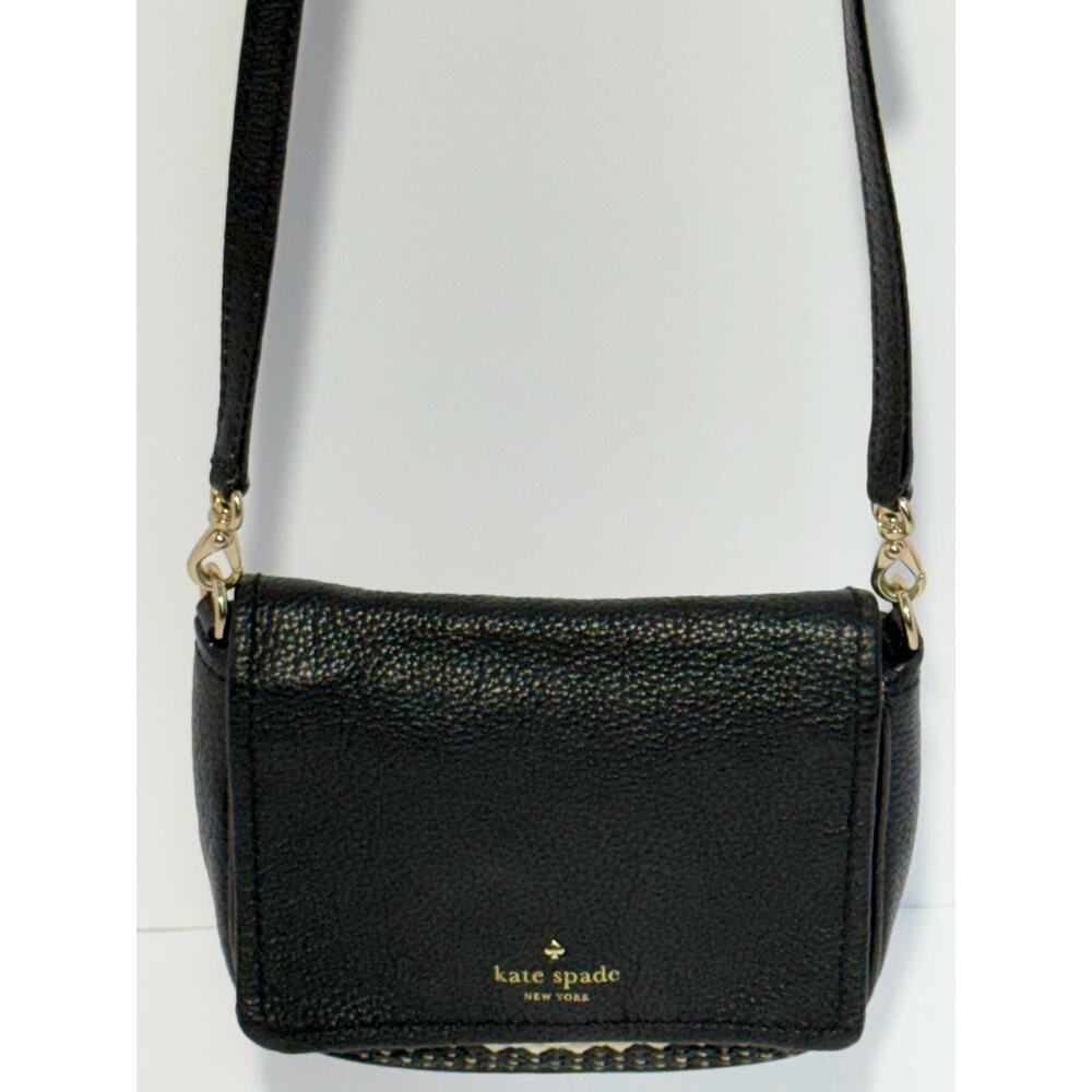 Kate Spade NY Cobble Hill Straw Abela Crossbody, Black Pebble Leather